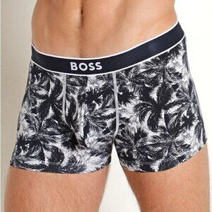 BOSS by Hugo Boss Palm Print Trunk in Black &White